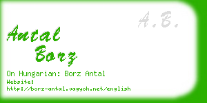 antal borz business card